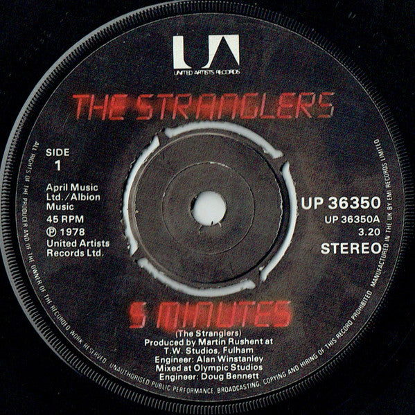 The Stranglers : 5 Minutes (7", Single)