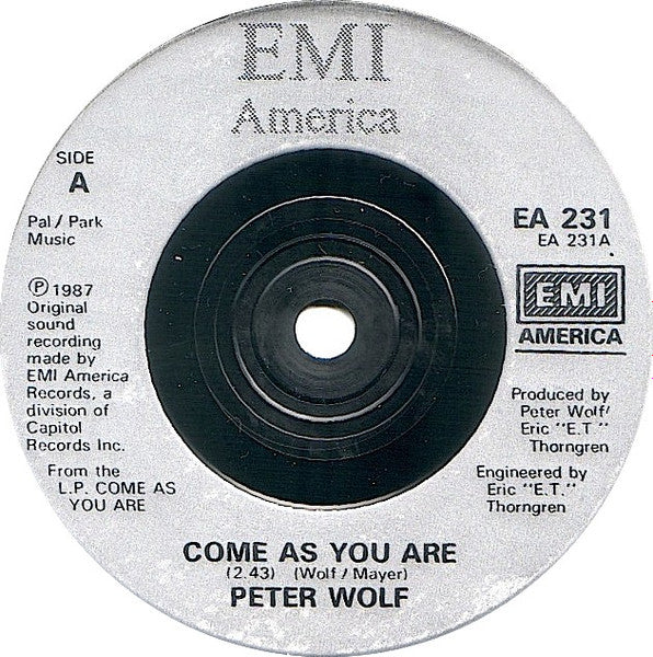 Peter Wolf : Come As You Are (7", Single)