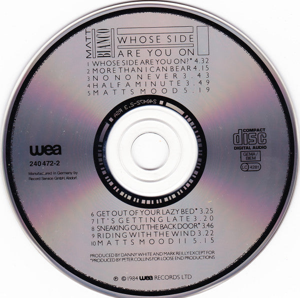 Matt Bianco : Whose Side Are You On (CD, Album, RE)