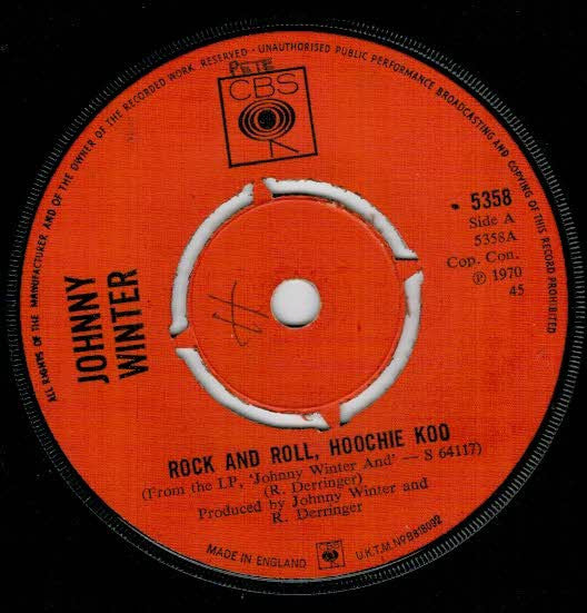 Johnny Winter : Rock And Roll, Hoochie Koo (7", Single)