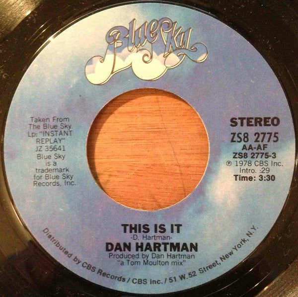 Dan Hartman : This Is It / Countdown (7", Styrene)