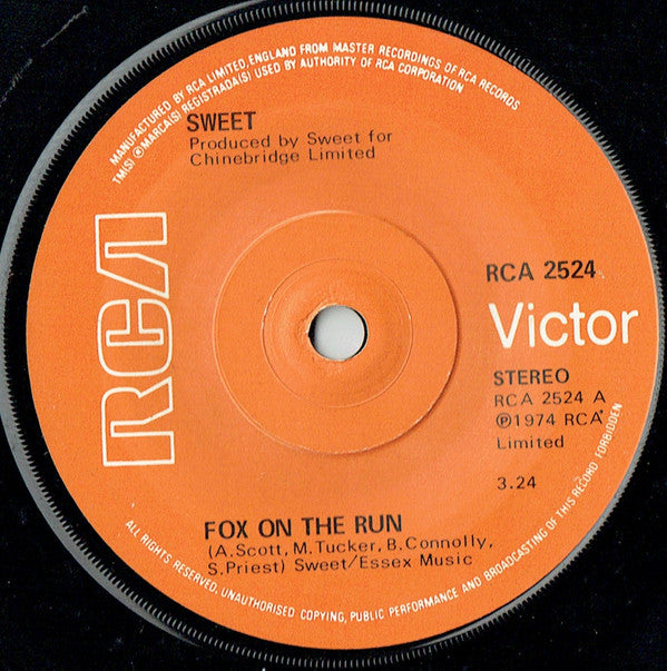 The Sweet : Fox On The Run (7", Single, Sol)