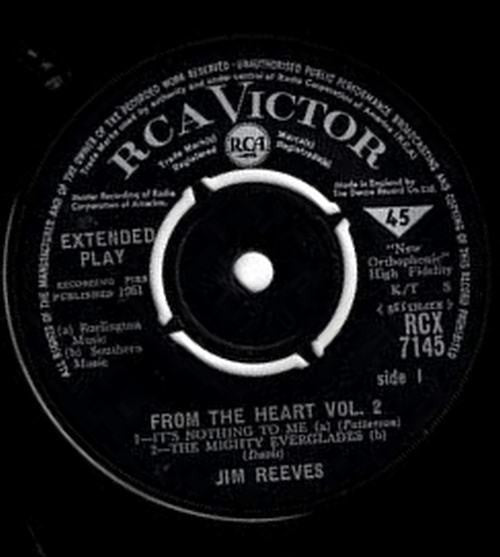 Jim Reeves : From The Heart Vol. 2 (7", EP, Mono)