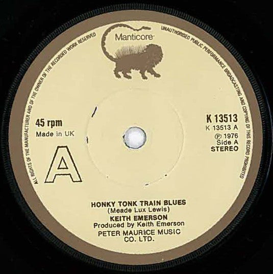 Keith Emerson : Honky Tonk Train Blues (7", Single, Sol)