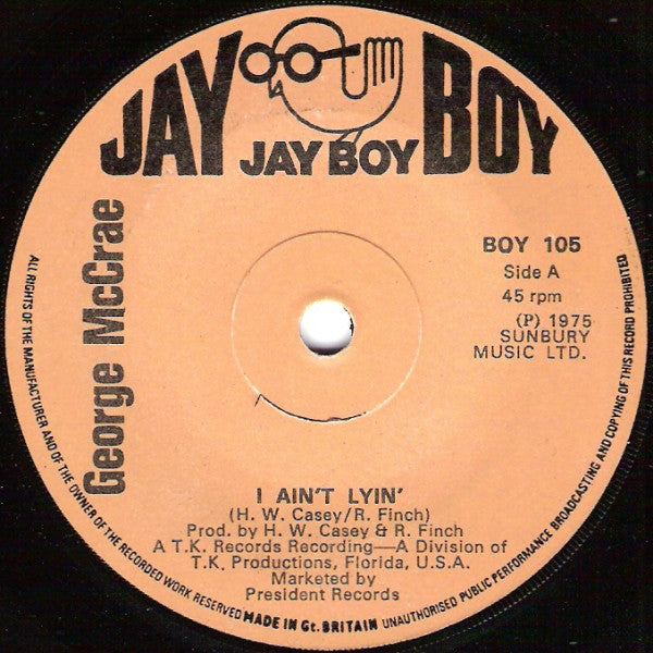 George McCrae : I Ain't Lyin' (7", Single, Sol)