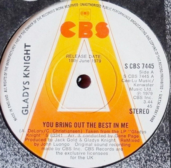 Gladys Knight : You Bring Out The Best In Me (7", Single, Promo)