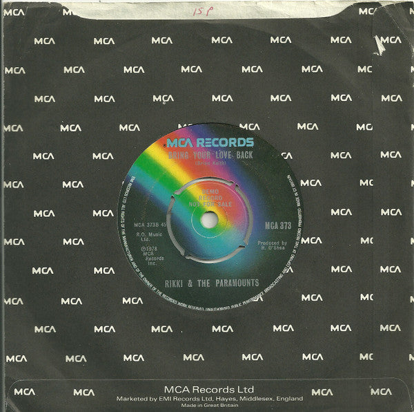 Rikki & The Paramounts : D.J.'s Daughter (7", Promo)