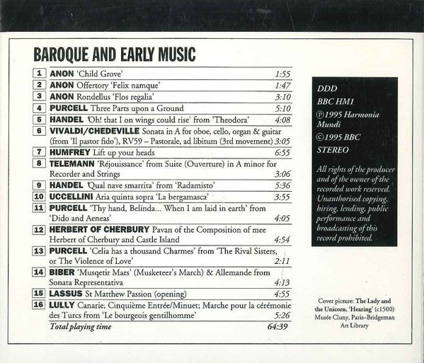 Various : Baroque And Early Music (From Harmonia Mundi) (CD, Comp)