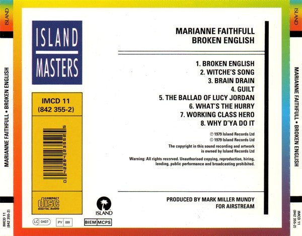 Marianne Faithfull : Broken English (CD, Album, RE)