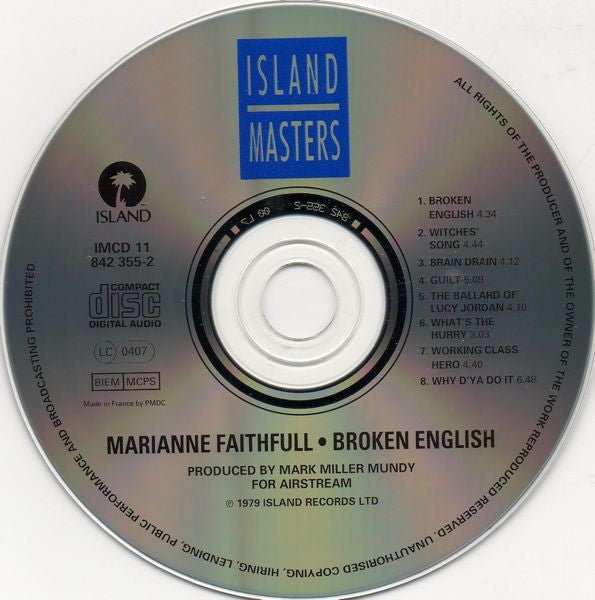 Marianne Faithfull : Broken English (CD, Album, RE)
