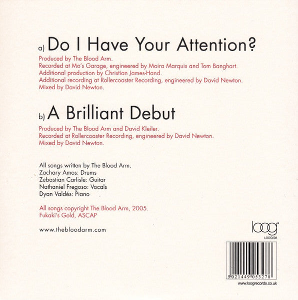 The Blood Arm : Do I Have Your Attention? (7", Single)