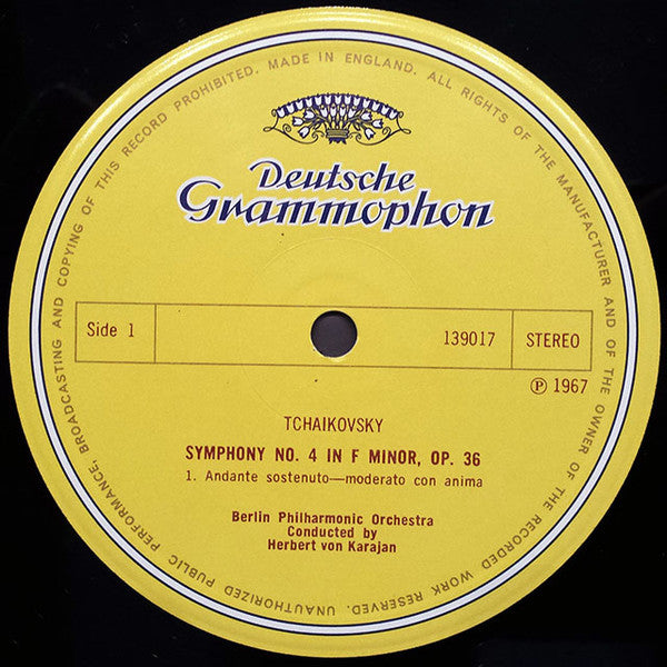 Pyotr Ilyich Tchaikovsky, Herbert von Karajan : Symphony No. 4 In F Minor (LP, Album)