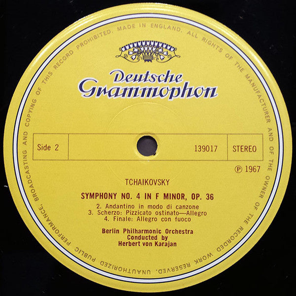 Pyotr Ilyich Tchaikovsky, Herbert von Karajan : Symphony No. 4 In F Minor (LP, Album)