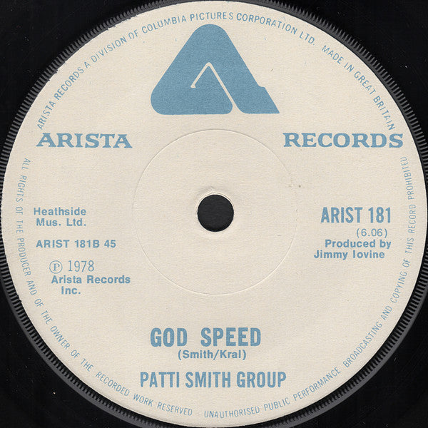 Patti Smith Group : Because The Night (7", Single, Pap)