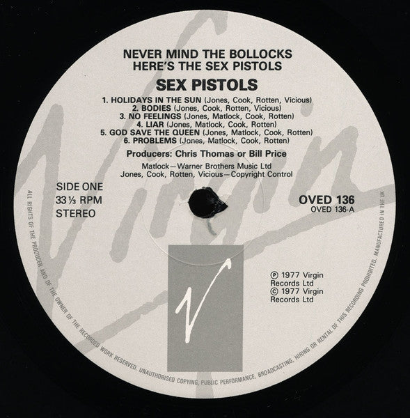 Sex Pistols : Never Mind The Bollocks Here's The Sex Pistols (LP, Album, RE, Gre)