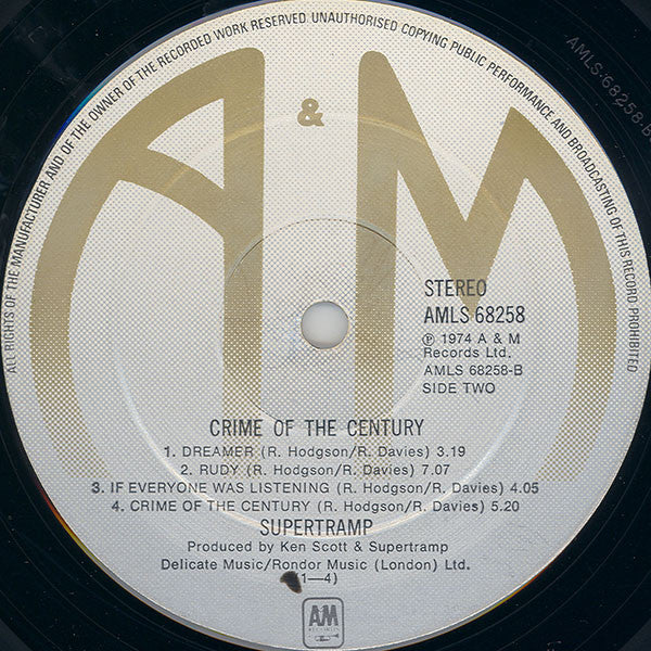 Supertramp : Crime Of The Century (LP, Album)