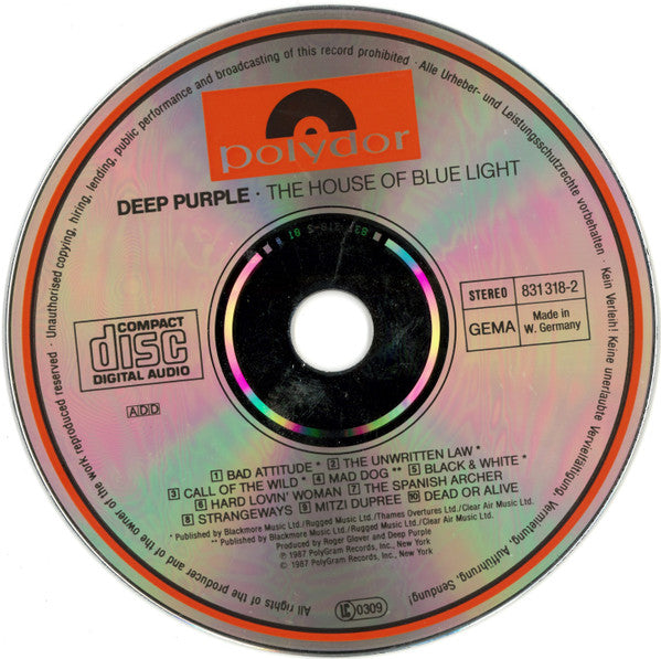 Deep Purple : The House Of Blue Light (CD, Album)