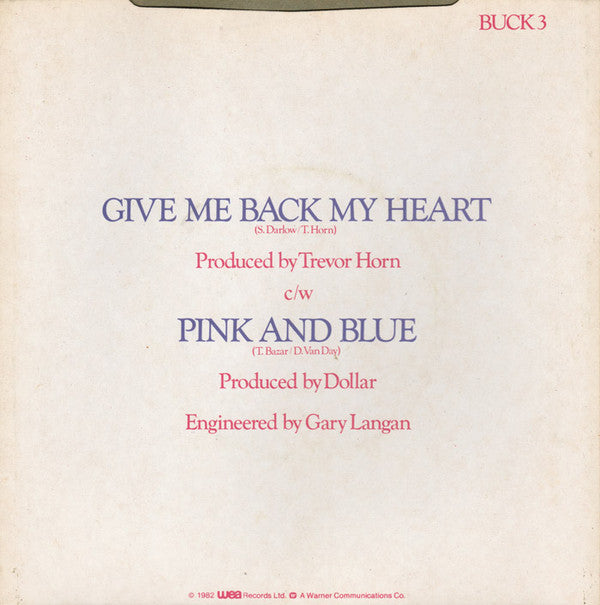 Dollar : Give Me Back My Heart (7", Single)