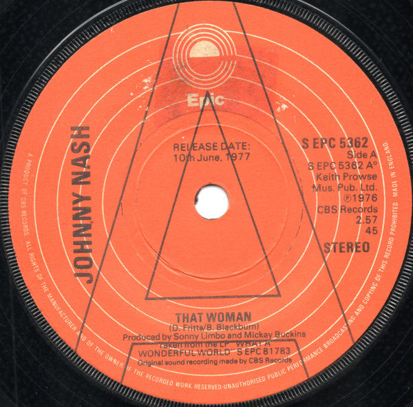 Johnny Nash : That Woman (7", Promo)