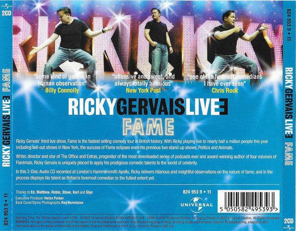 Ricky Gervais : Live 3: Fame (2xCD)