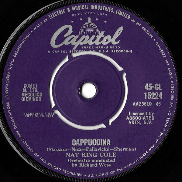 Nat King Cole : Cappuccina / Let True Love Begin (7", Single)