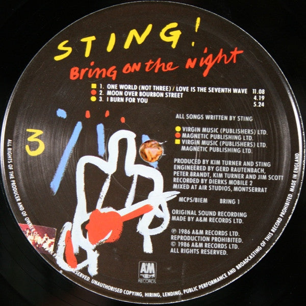 Sting : Bring On The Night (2xLP, Album)