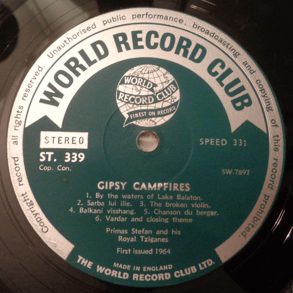 Primas Stefan And His Royal Tziganes* : Gipsy Camp Fires (LP, Album, Club)