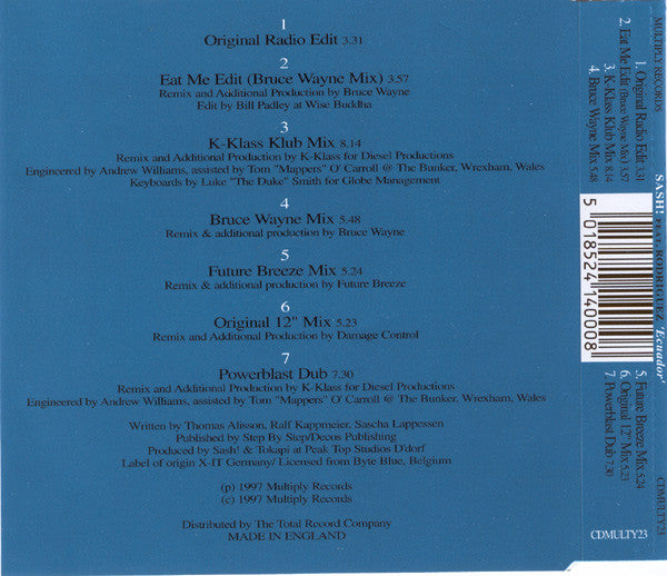 Sash! Feat. Rodriguez : Ecuador (CD, Single)