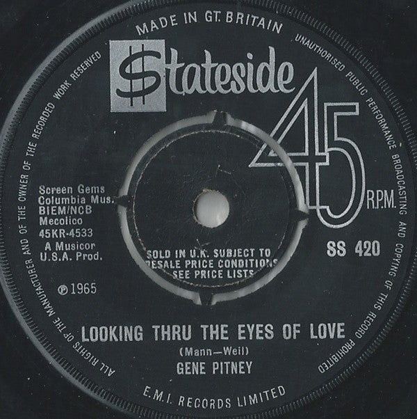 Gene Pitney : Looking Thru The Eyes Of Love (7", Single)