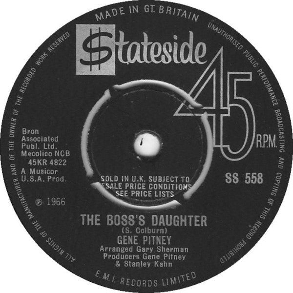 Gene Pitney : Just One Smile (7", Single, Pus)