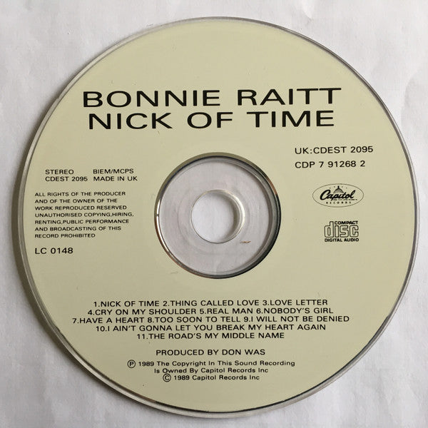 Bonnie Raitt : Nick Of Time (CD, Album, RE)
