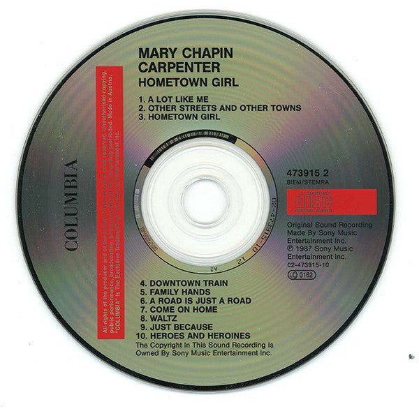 Mary Chapin Carpenter : Hometown Girl (CD, Album, RE)