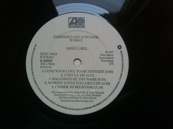 Emerson, Lake & Palmer : Works (Volume 1) (2xLP, Album, Tri)
