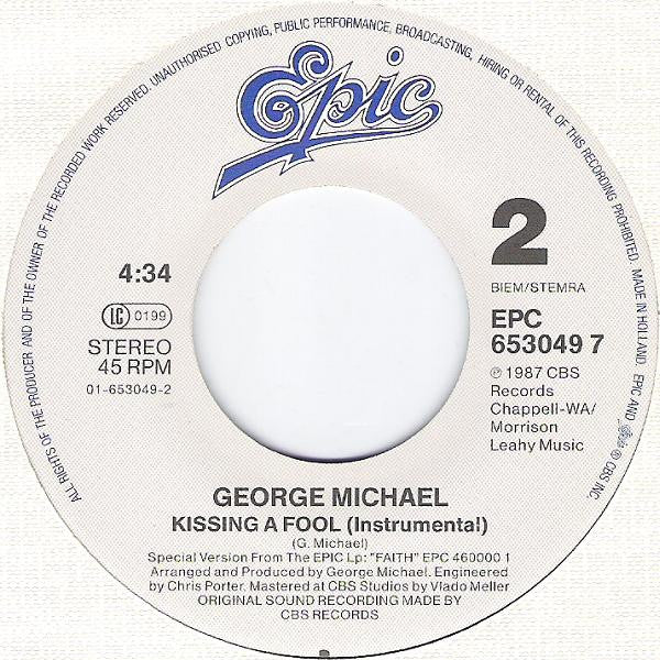 George Michael : Kissing A Fool. (7", Single)