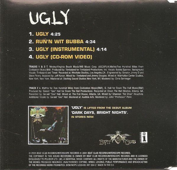Bubba Sparxxx : Ugly (CD, Single, Enh)