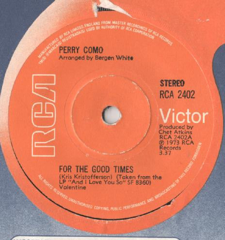 Perry Como : For The Good Times / Sing (7", Single)