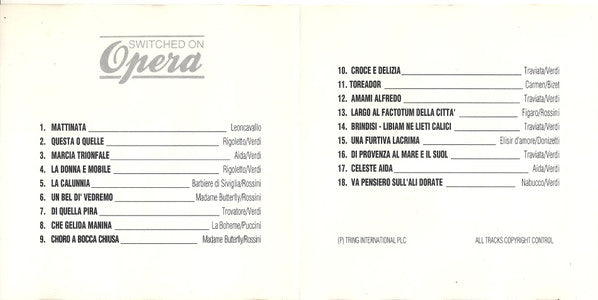Unknown Artist : Switched On Opera (CD, Comp)