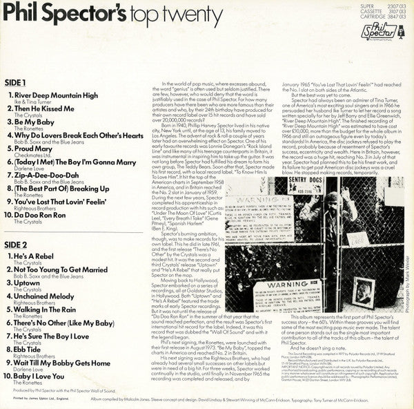 Phil Spector : Echoes Of The 60's (LP, Album, Comp, Mono)