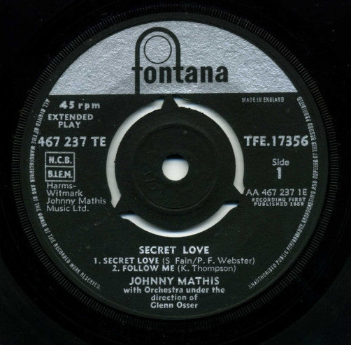 Johnny Mathis : Secret Love (7", EP)