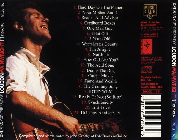 Loudon Wainwright III : One Man Guy The Best Of 1982-1986 (CD, Album, Comp)