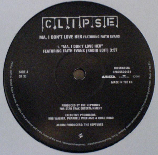 Clipse Featuring Faith Evans : Ma, I Don't Love Her (12")