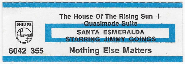 Santa Esmeralda Starring Jimmy Goings : The House Of The Rising Sun + Quasimodo Suite (7", Single)