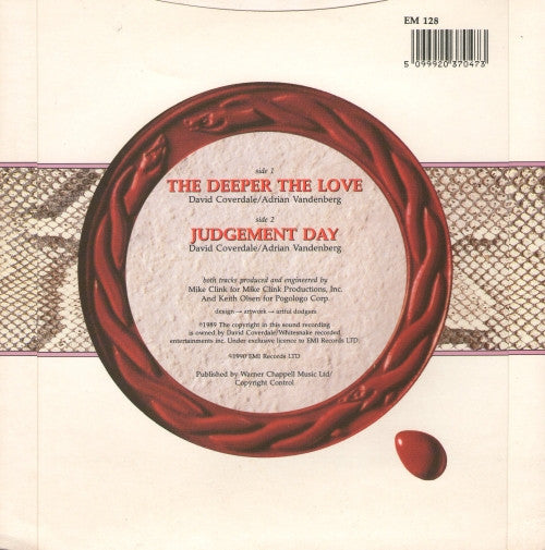 Whitesnake : The Deeper The Love (7", Single, Bla)