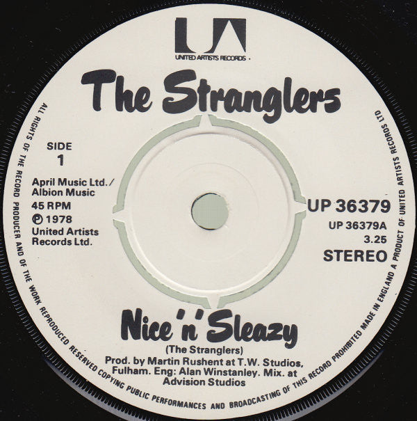 The Stranglers : Nice 'N' Sleazy (7", Single, Pus)