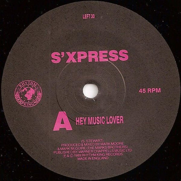 S'Express : Hey Music Lover (7")