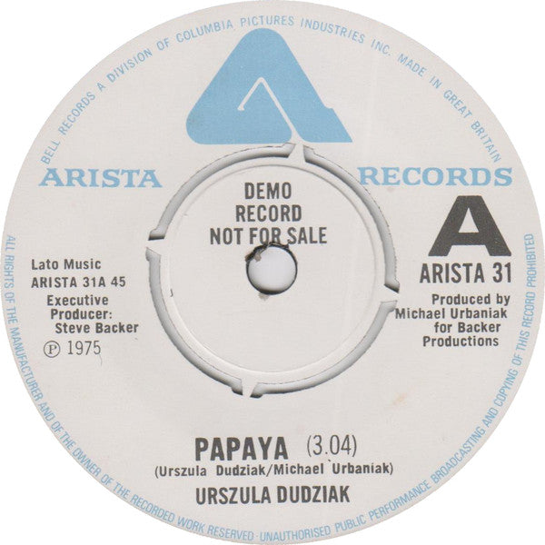 Urszula Dudziak : Papaya (7", Single, Promo)