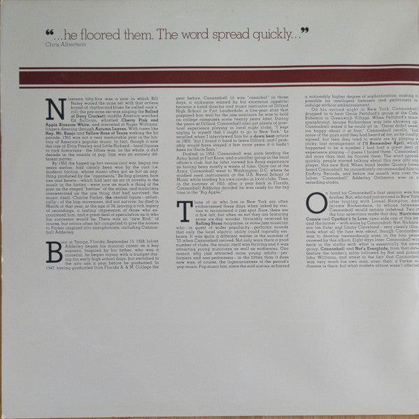 Cannonball Adderley : Beginnings (2xLP, Comp, Mono)