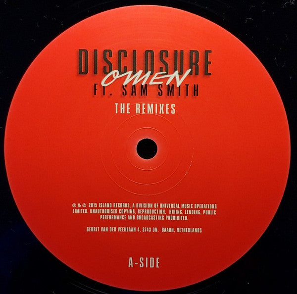 Disclosure (3) Ft. Sam Smith (12) : Omen (The Remixes) (12")