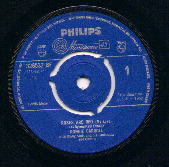 Ronnie Carroll : Roses Are Red (My Love) (7", Single)