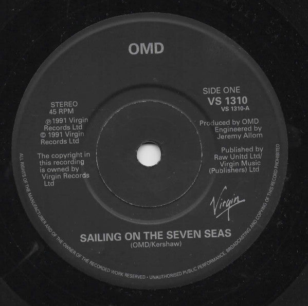 Orchestral Manoeuvres In The Dark : Sailing On The Seven Seas (7", Single, Pap)